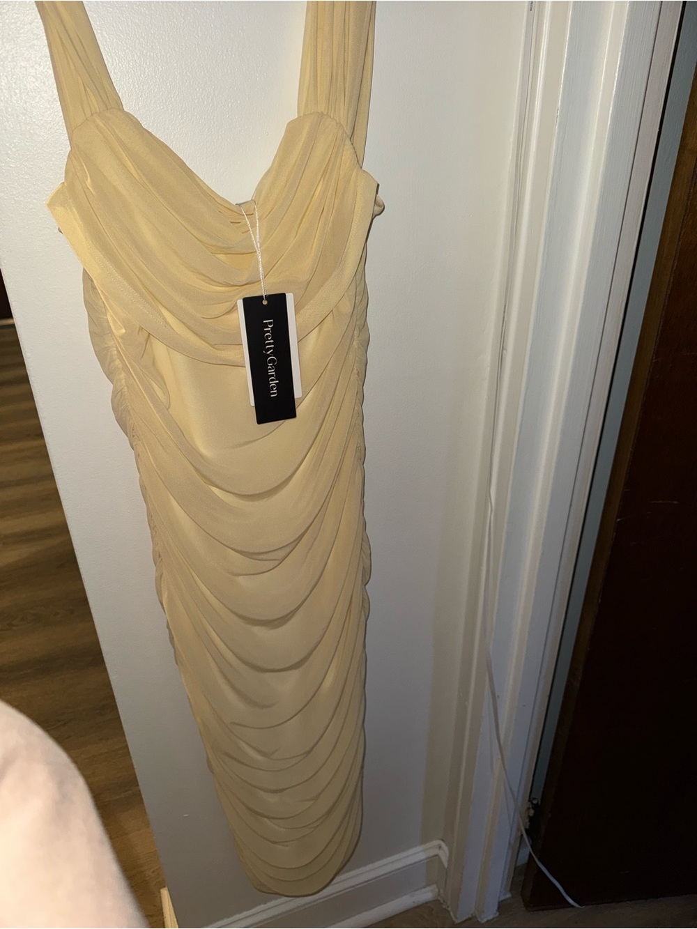 PrettyGarden Sleeveless Midi Dress in Soft Beige